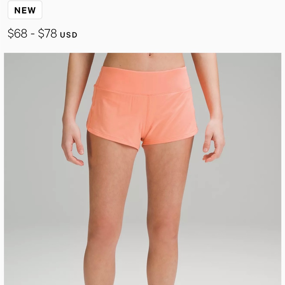 Pink Savannah Speed Up Lululemon shorts size 8